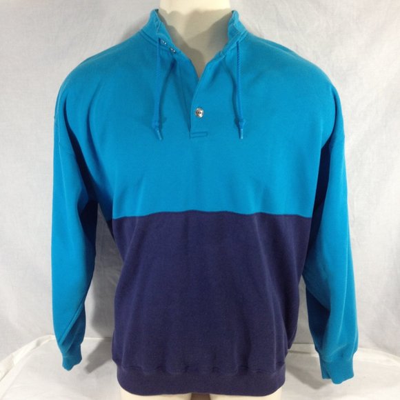 Cheetah by Mervyns Vintage 90's Mens Pullover Sweater  Tu-tone Blue Sz 2XL - Picture 1 of 6